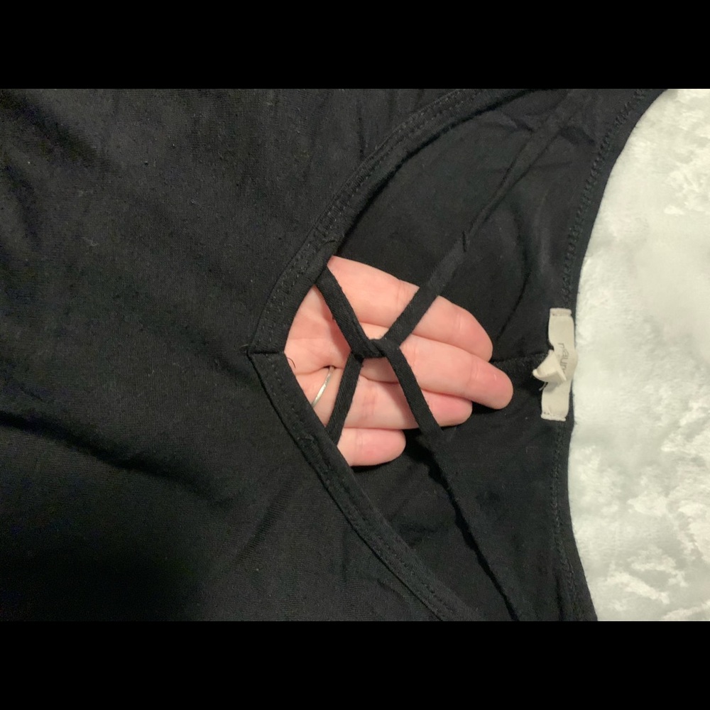 maurices tee with criss cross detail